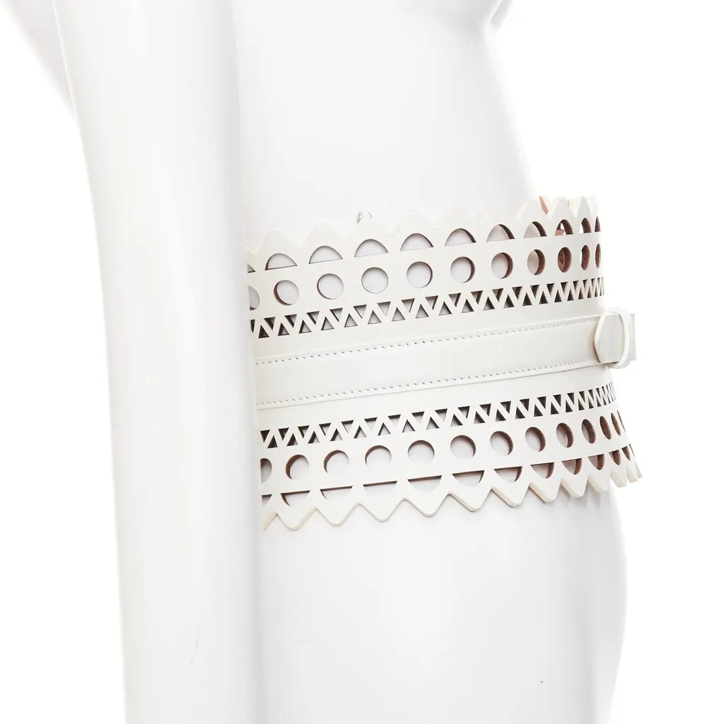 Alaïa White Leather Belt White Leather Very good - Inside View