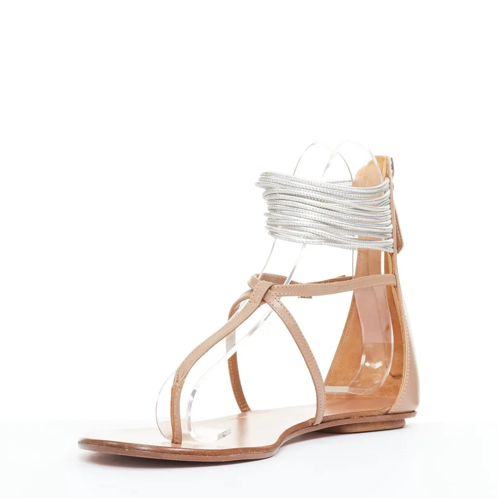 Aquazzura Spin Me Around Silver Leather Very good - Model View