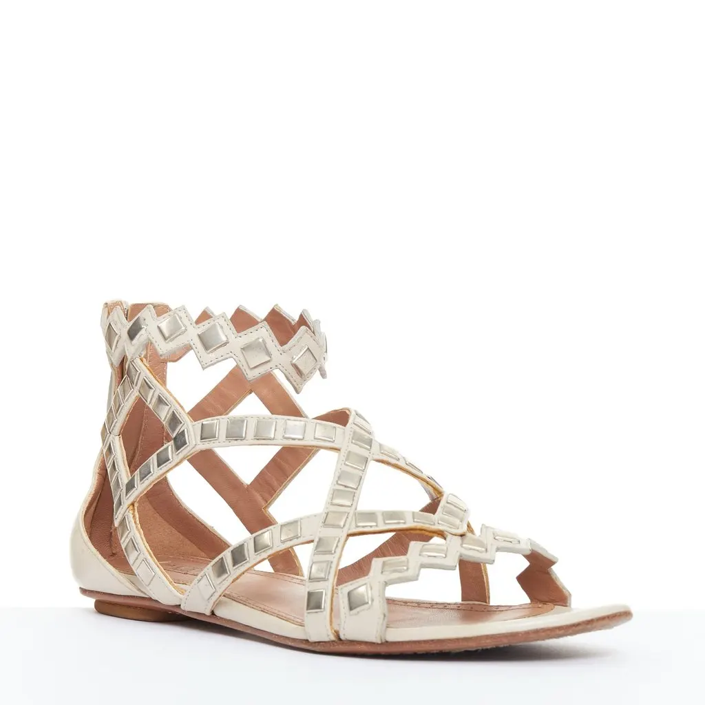 Alaïa Beige Leather Sandals Beige Leather Good - Back View