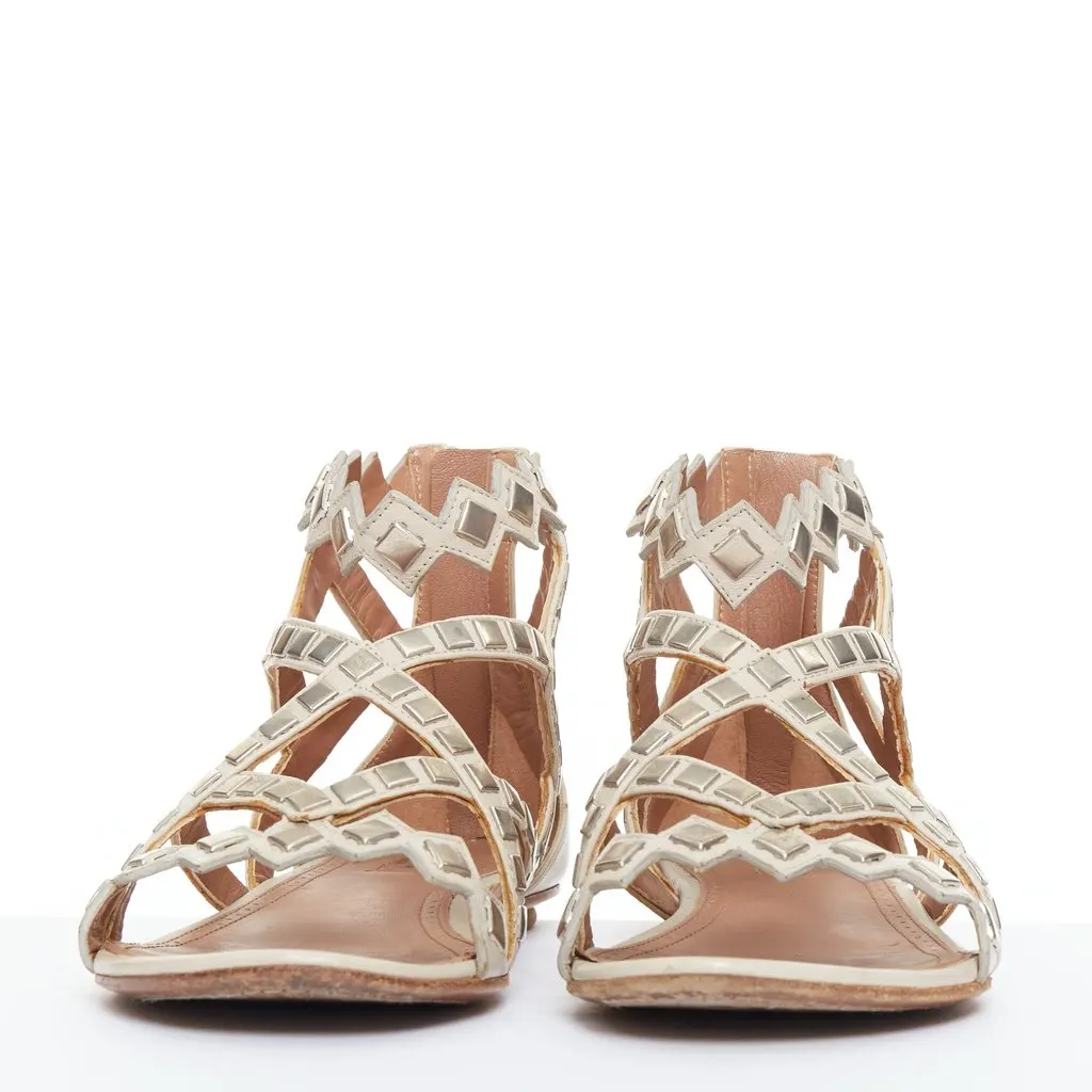Alaïa Beige Leather Sandals Beige Leather Good - Inside View