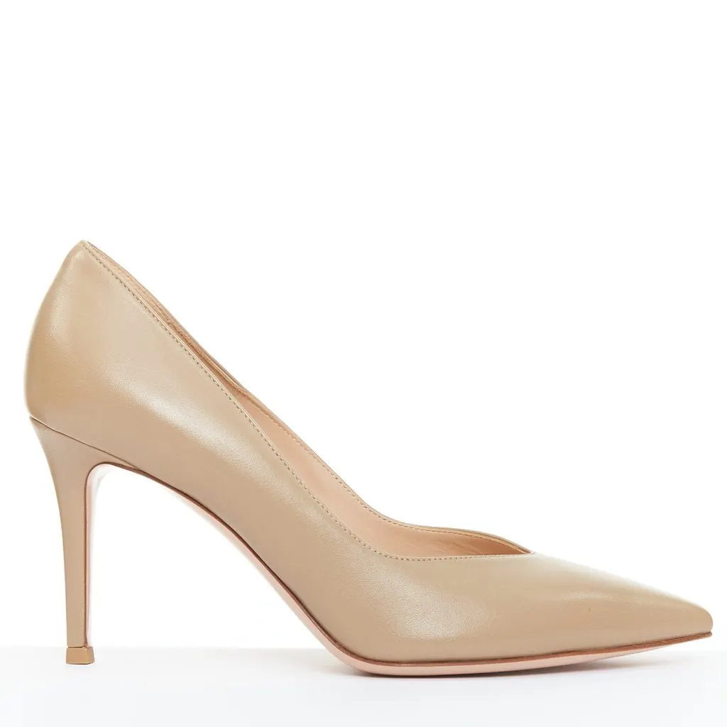 Gianvito Rossi Khaki Leather Heels Khaki Leather Very good - Front View