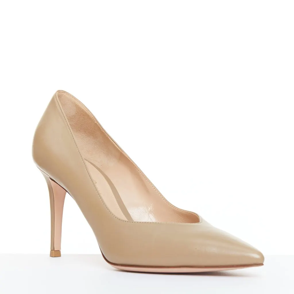 Gianvito Rossi Khaki Leather Heels Khaki Leather Very good - Back View