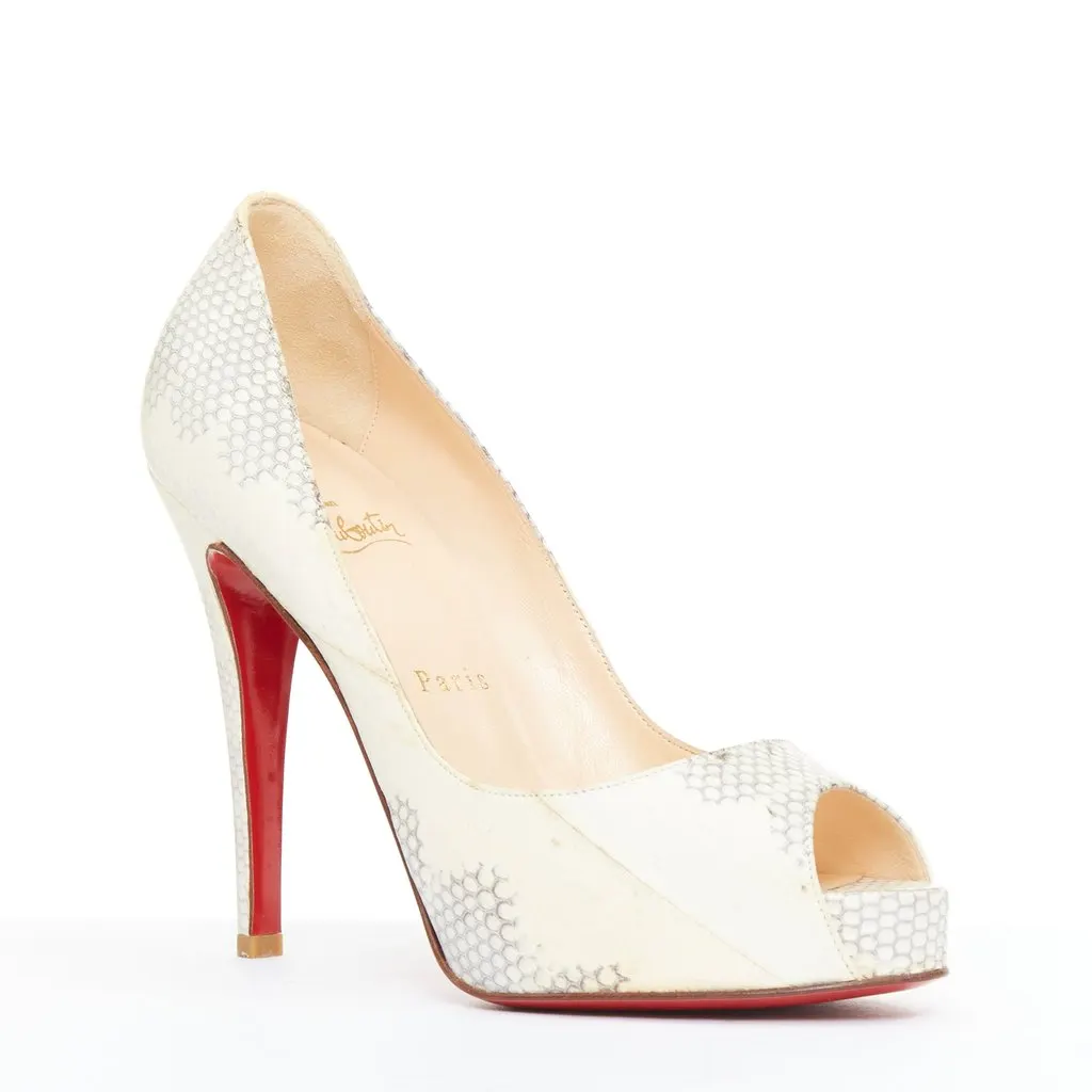 Christian Louboutin Ecru Leather Heels Ecru Leather Fair - Back View