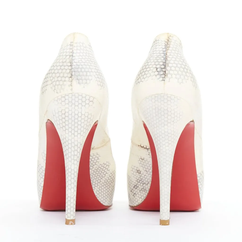 Christian Louboutin Ecru Leather Heels Ecru Leather Fair - Box View