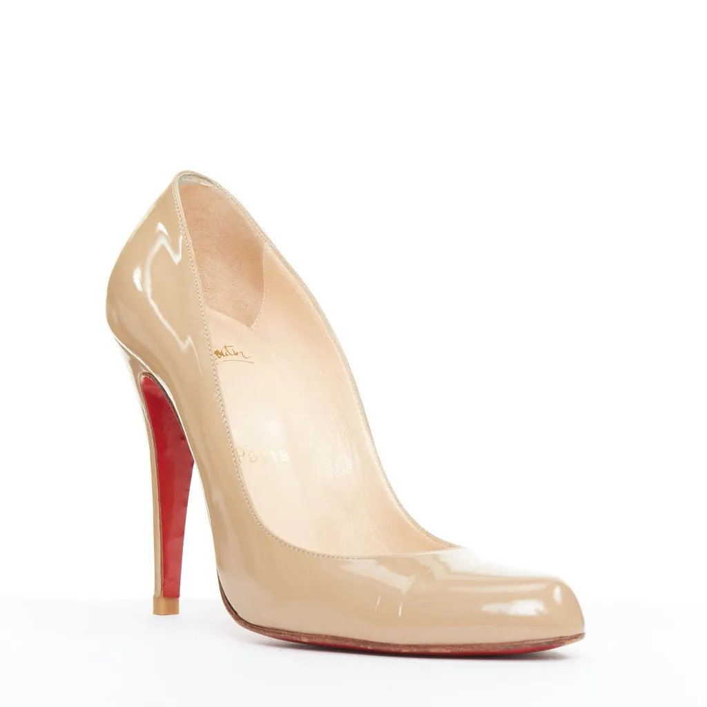 Christian Louboutin Beige Leather Heels Beige Leather Good - Back View