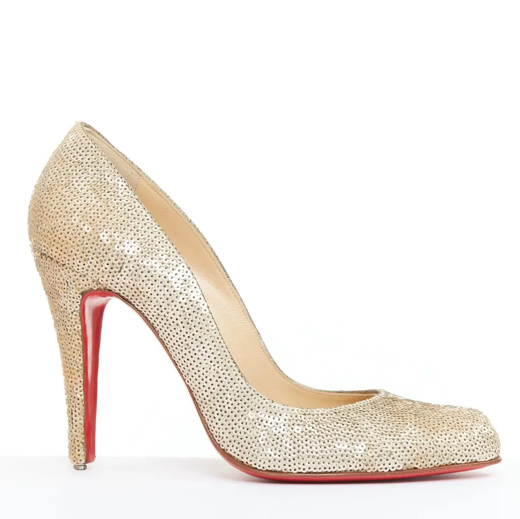 Christian Louboutin Fifi 100 Gold Good - Front View
