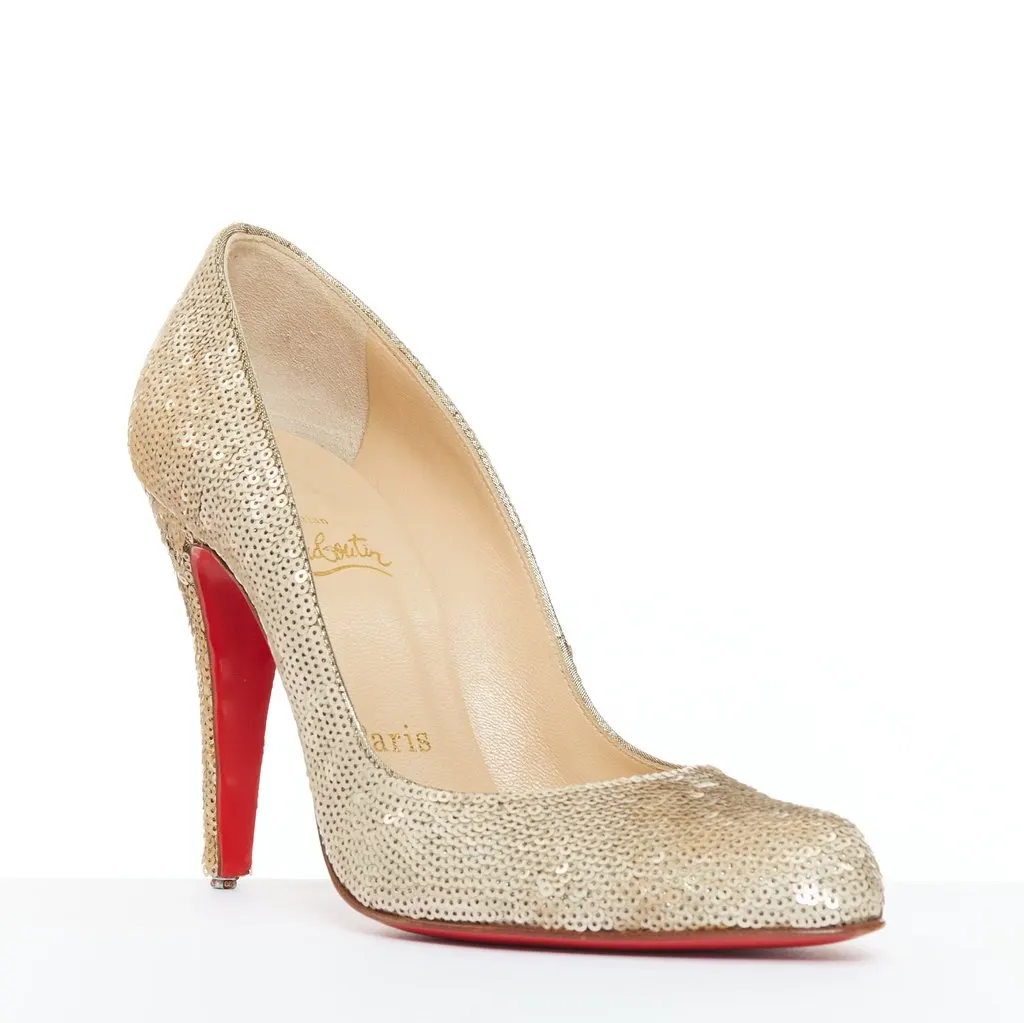 Christian Louboutin Fifi 100 Gold Good - Back View