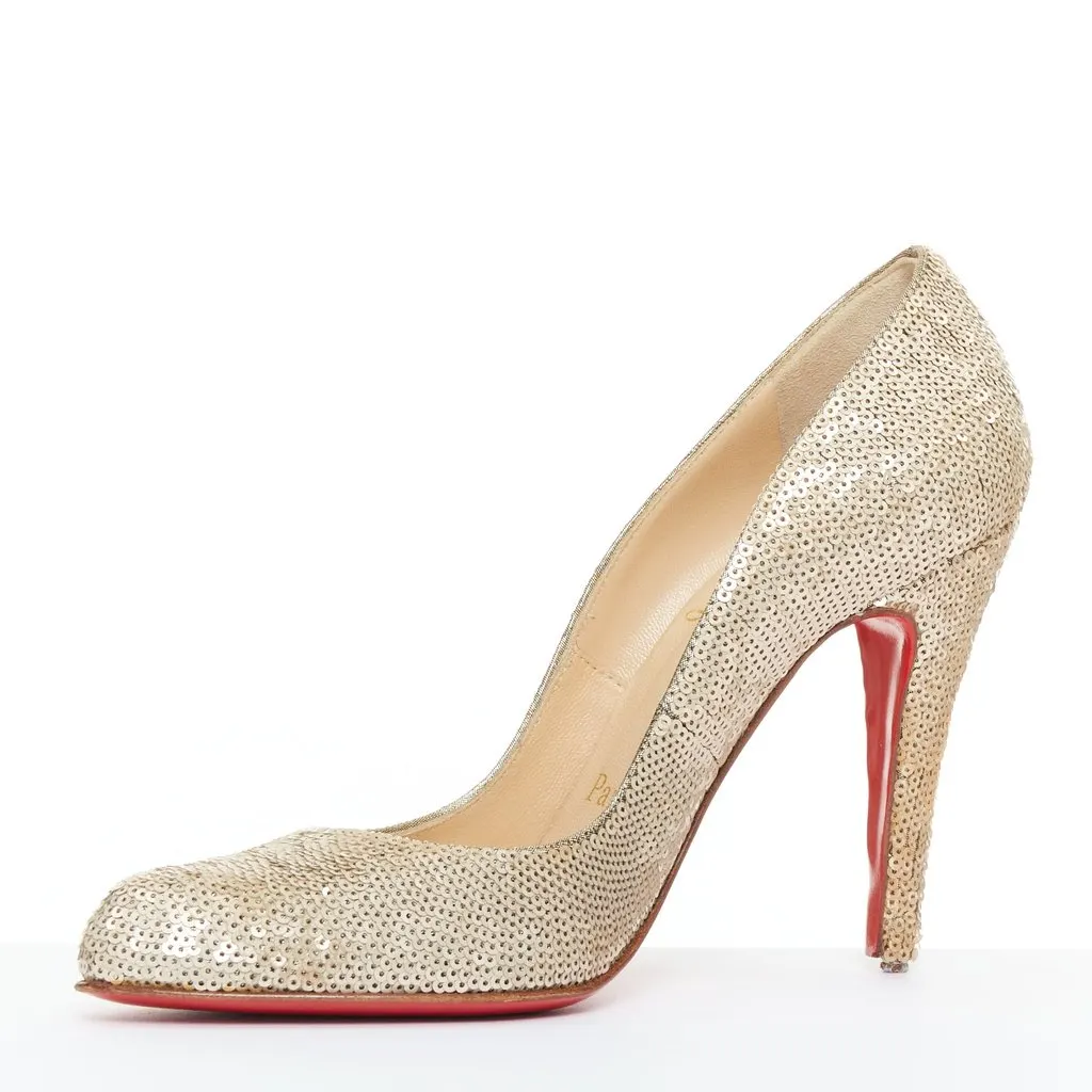 Christian Louboutin Fifi 100 Gold Good - Model View