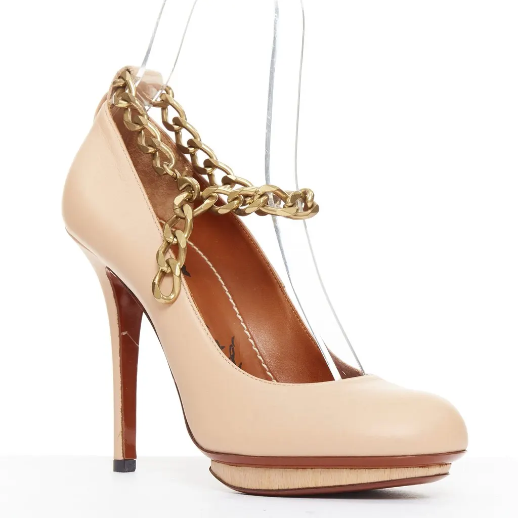 Lanvin Beige Leather Heels Beige Leather Very good - Back View