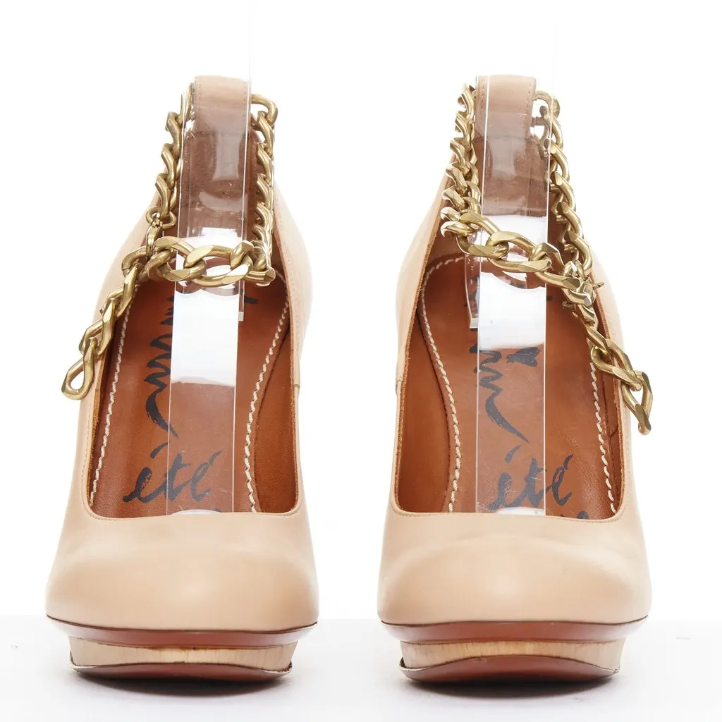 Lanvin Beige Leather Heels Beige Leather Very good - Inside View