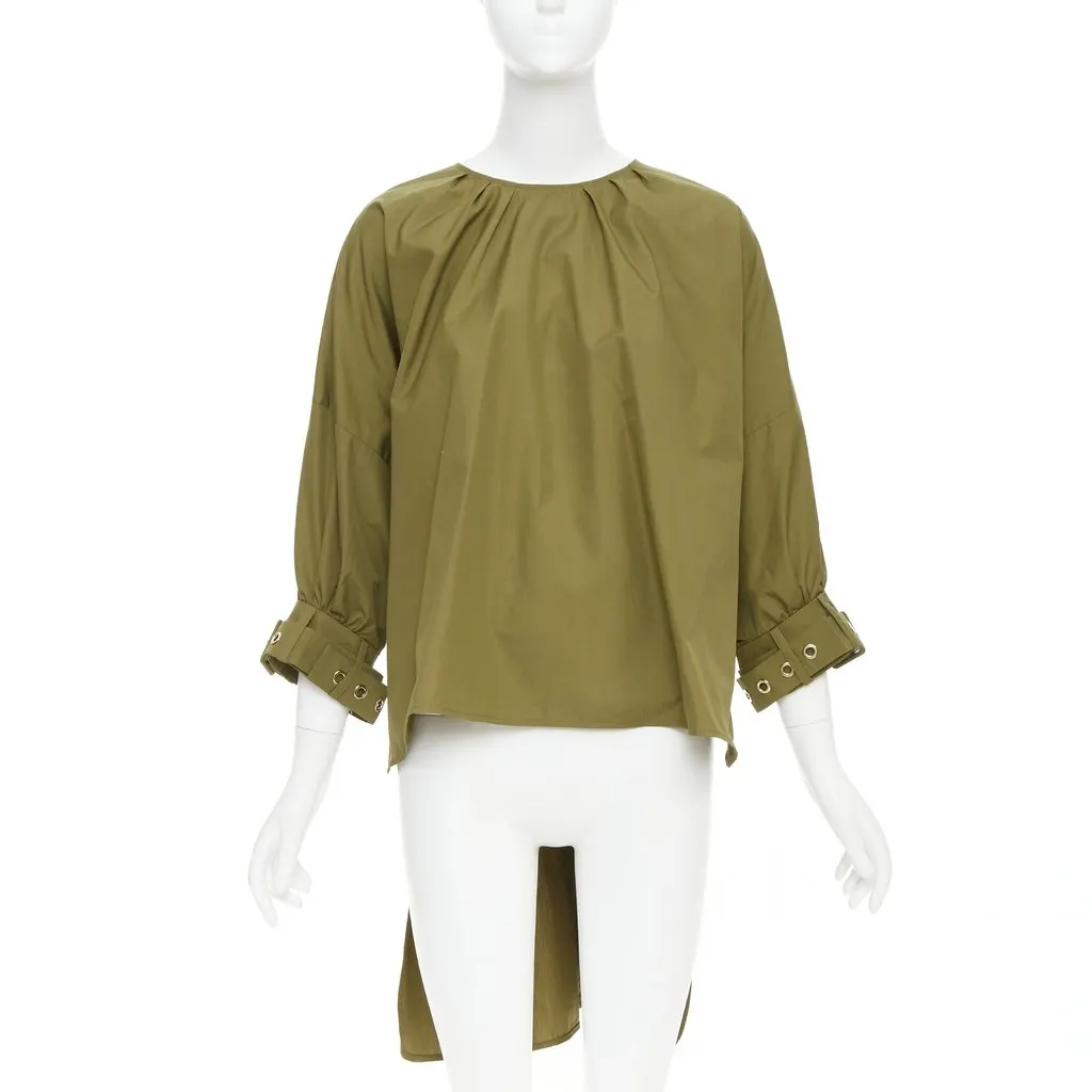 Max Mara Maya Green Cotton Never worn, with tag - Model View