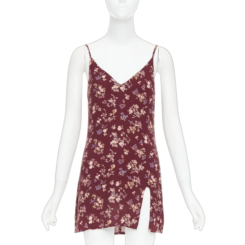 Reformation Marlowe Burgundy Viscose Very good - Front View