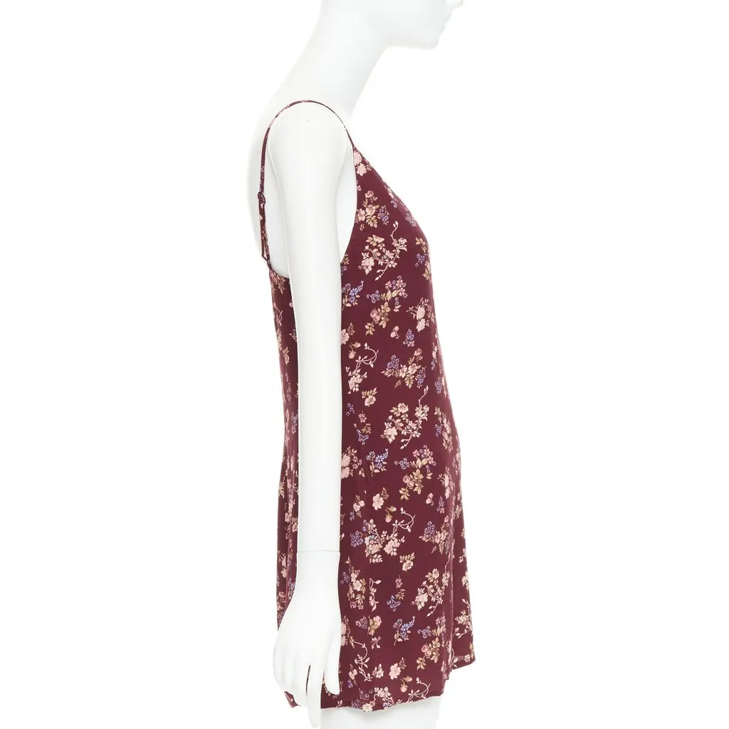 Reformation Marlowe Burgundy Viscose Very good - Model View