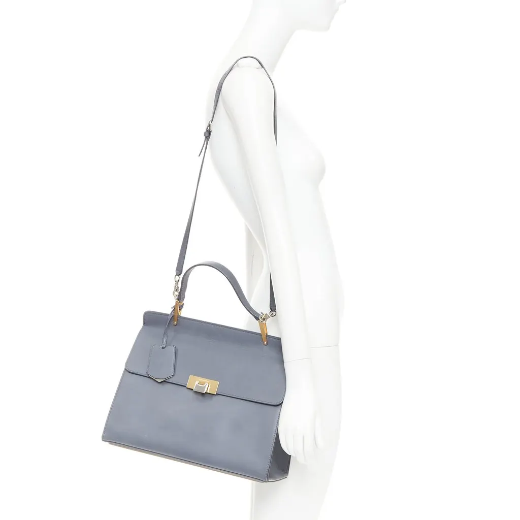 Balenciaga Le Dix Cartable Grey Leather Good - Back View
