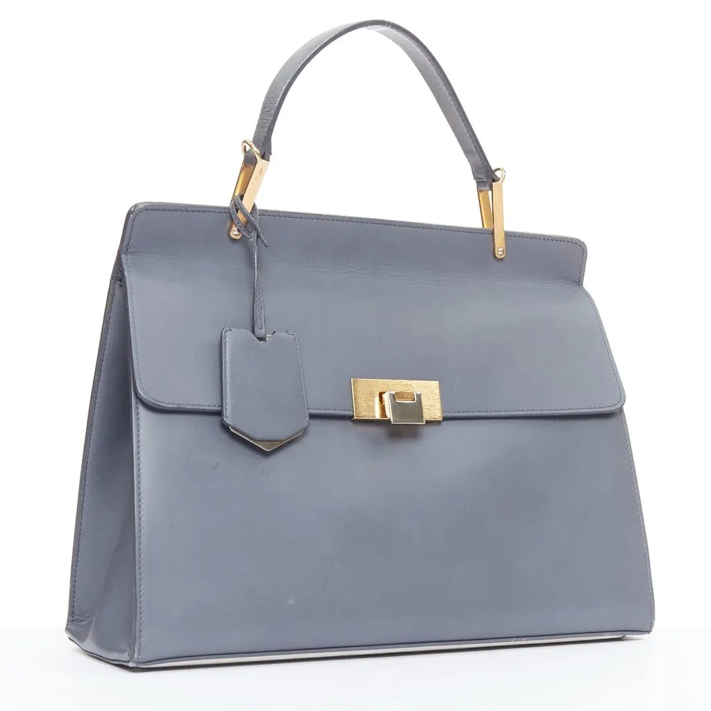 Balenciaga Le Dix Cartable Grey Leather Good - Inside View