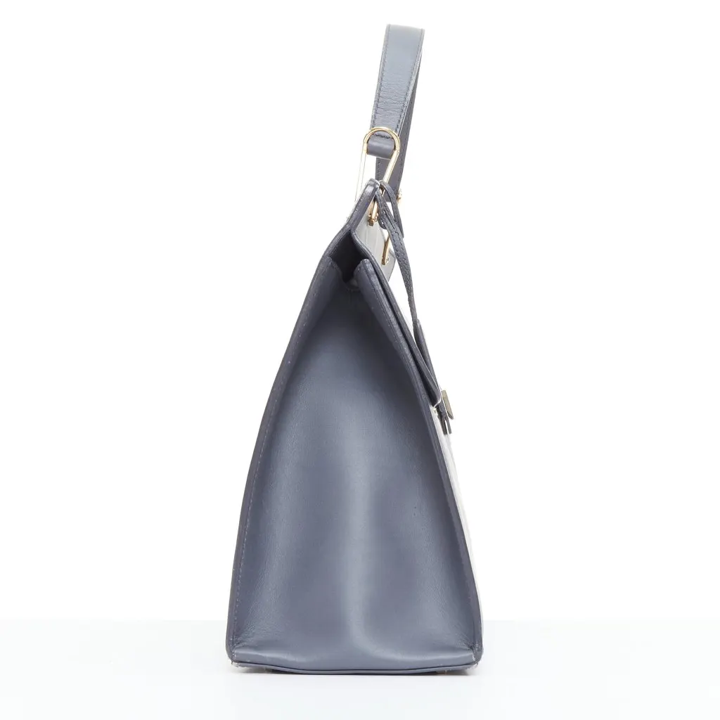 Balenciaga Le Dix Cartable Grey Leather Good - Model View