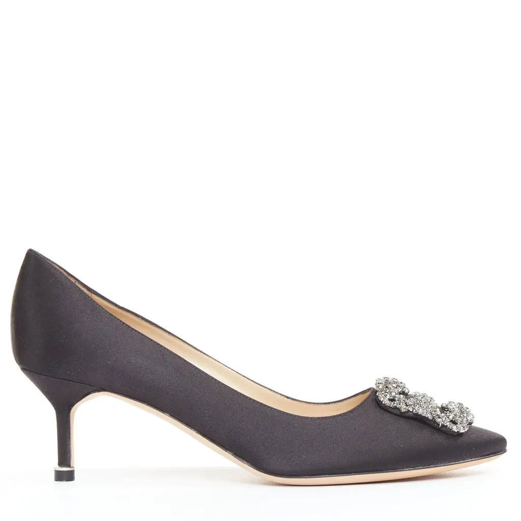 Manolo Blahnik Hangisi 70 Black Silk Very good - Inside View