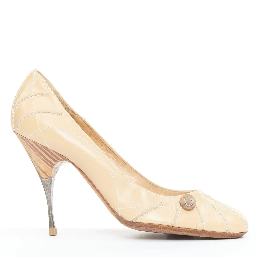 Dior Beige Leather Heels Beige Leather Fair - Front View