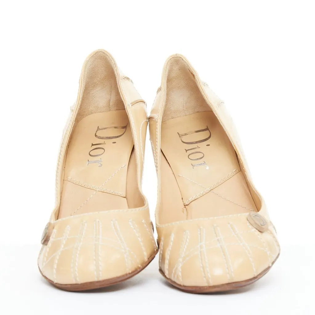 Dior Beige Leather Heels Beige Leather Fair - Inside View