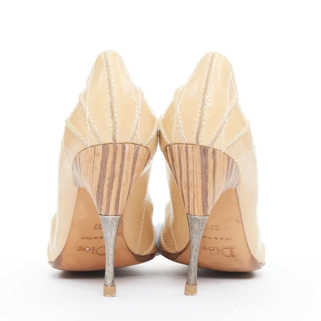Dior Beige Leather Heels Beige Leather Fair - Box View