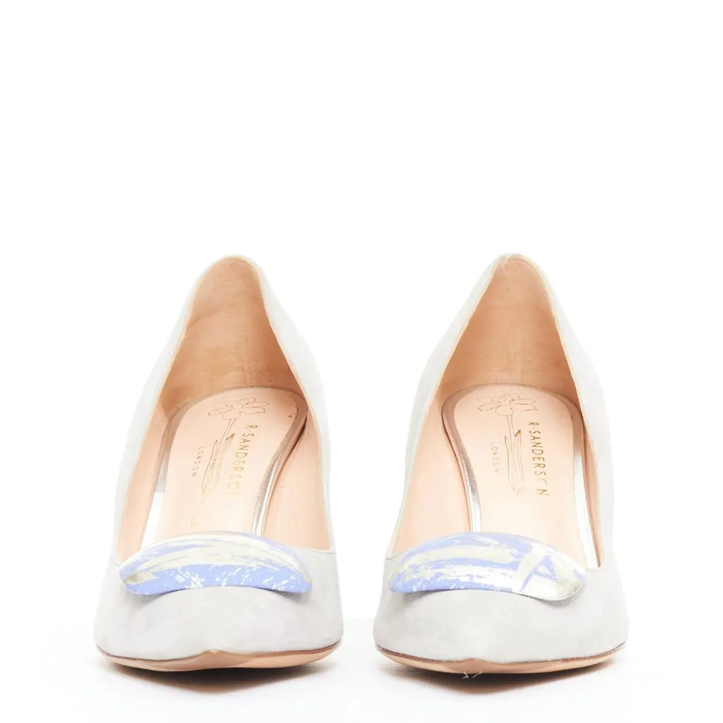 Rupert Sanderson Grey Suede Heels Grey Suede Very good - Model View