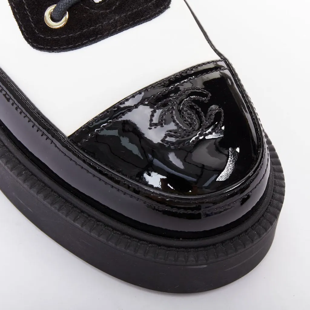 Chanel Black Polyester Lace ups Black Polyester Very good - Back View