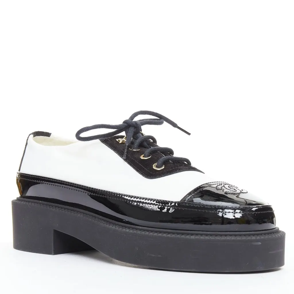 Chanel Black Polyester Lace ups Black Polyester Very good - Inside View