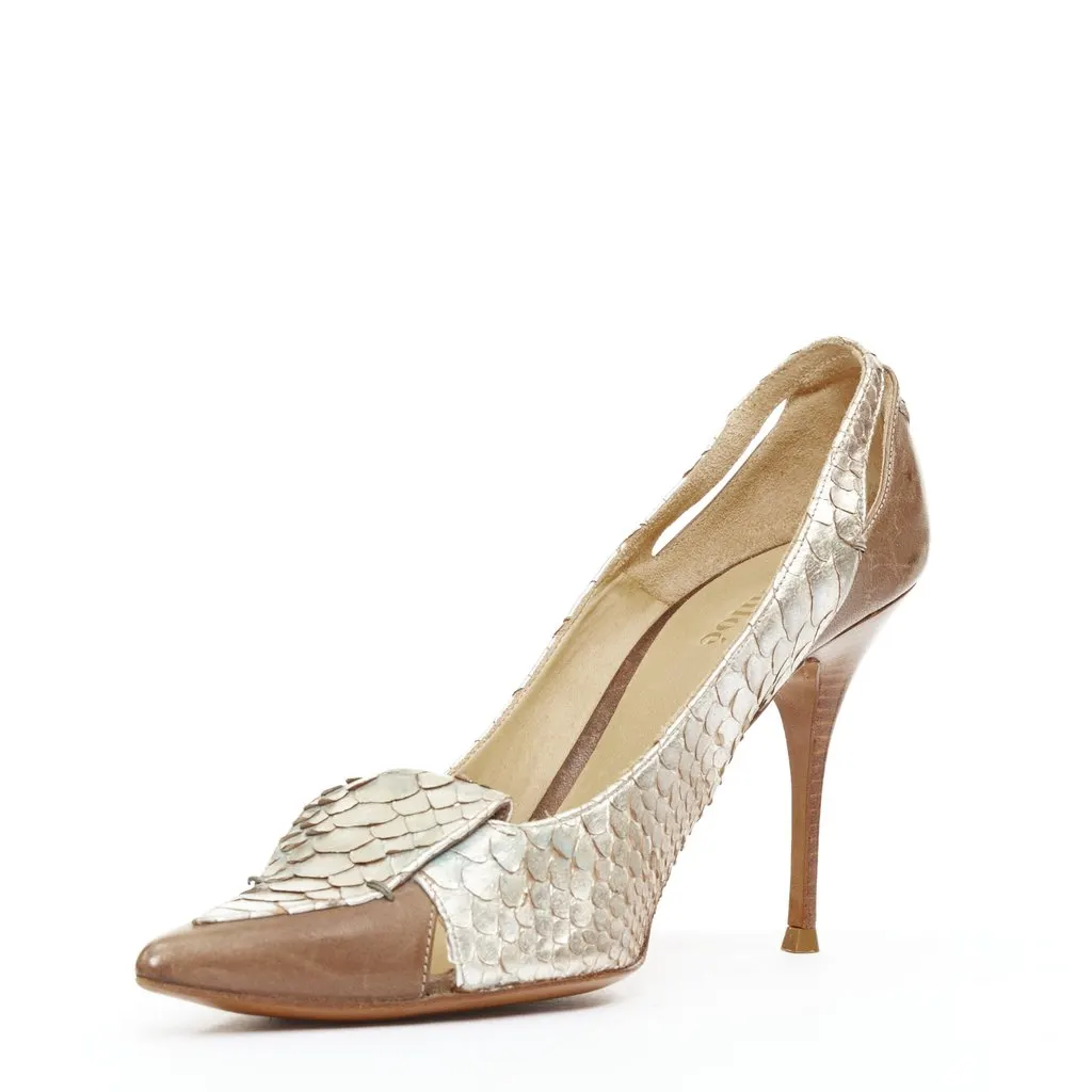 Chloé Silver Leather Lace ups Silver Leather Fair - Model View