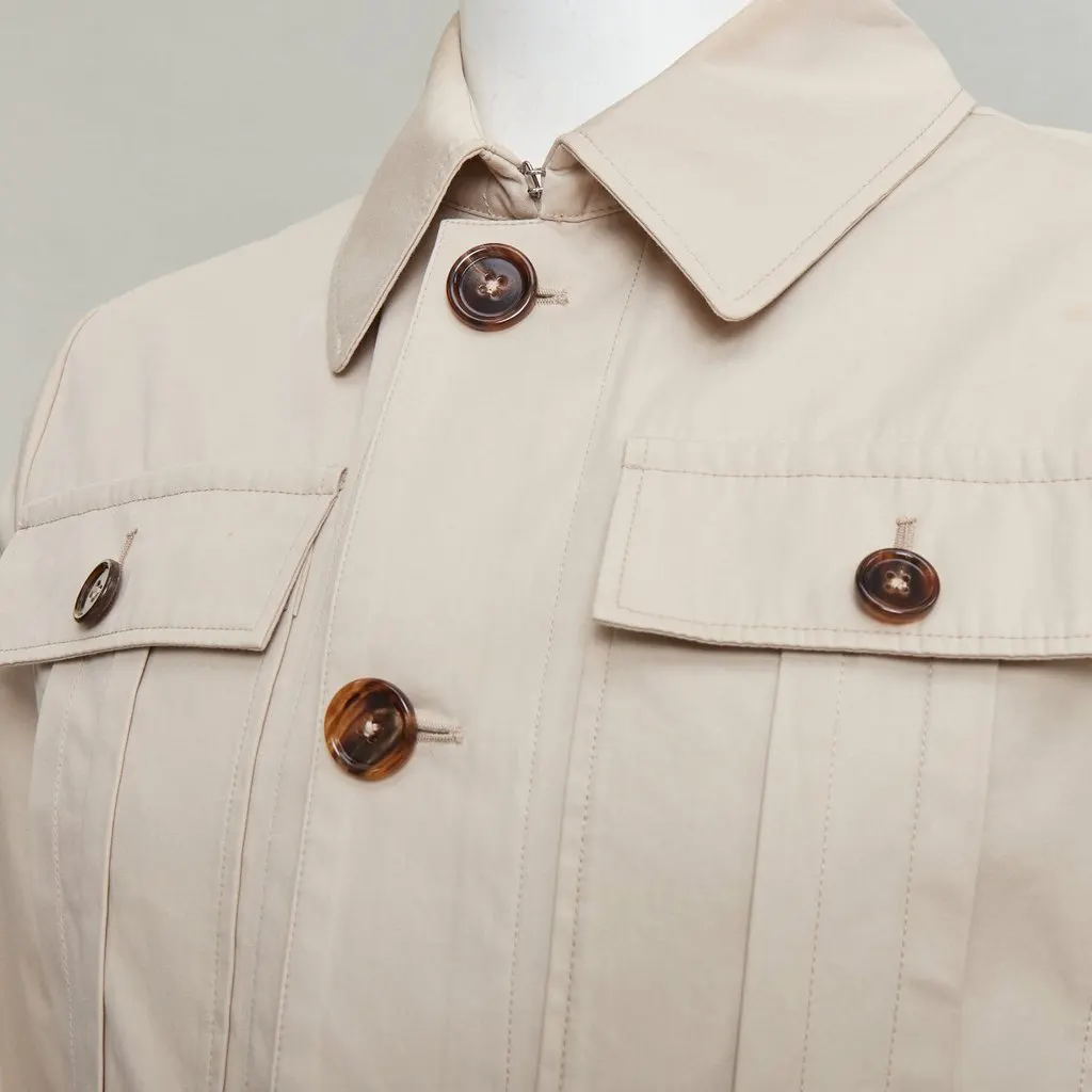 Dolce & Gabbana Beige Cotton Coat Beige Cotton Good - Back View