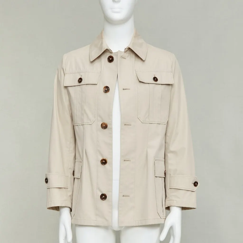 Dolce & Gabbana Beige Cotton Coat Beige Cotton Good - Inside View