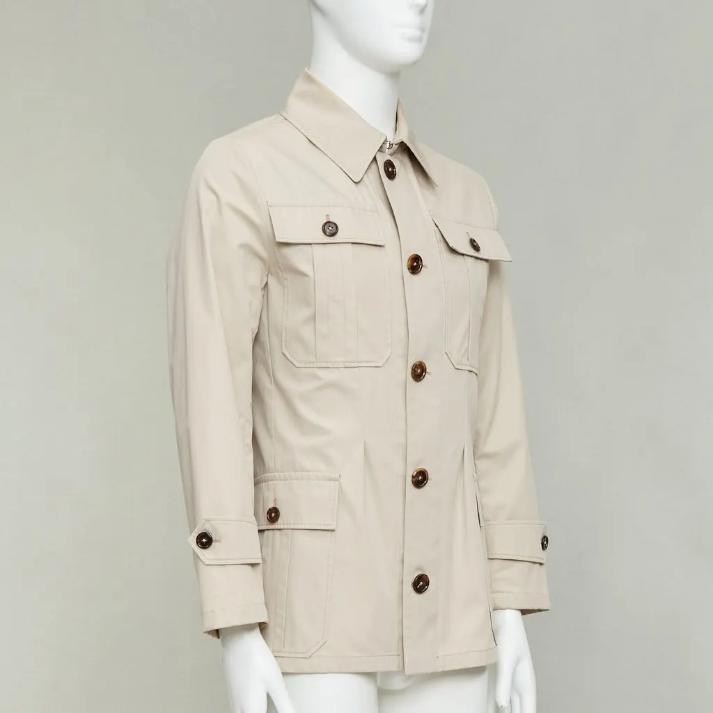 Dolce & Gabbana Beige Cotton Coat Beige Cotton Good - Model View