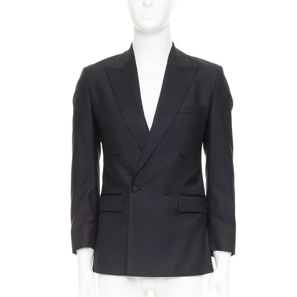 Unsigned Black Wool Jacket Black Wool Very good - Front View