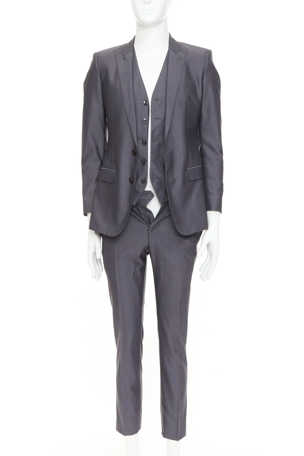 Dolce & Gabbana Martini Grey Wool Good - Front View