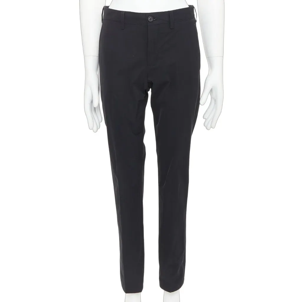 Prada Black Polyester Trouser Black Polyester Good - Front View