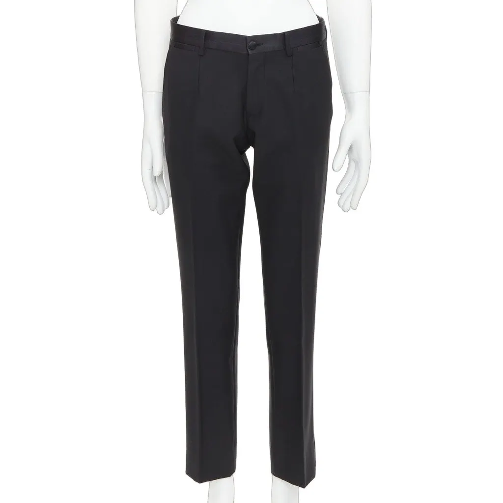 Dolce & Gabbana Black Polyester Trouser Black Polyester Very good - Front View
