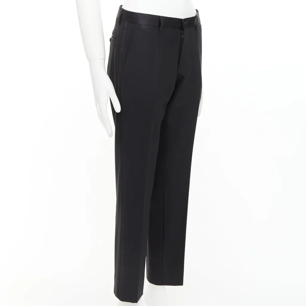 Dolce & Gabbana Black Polyester Trouser Black Polyester Very good - Inside View