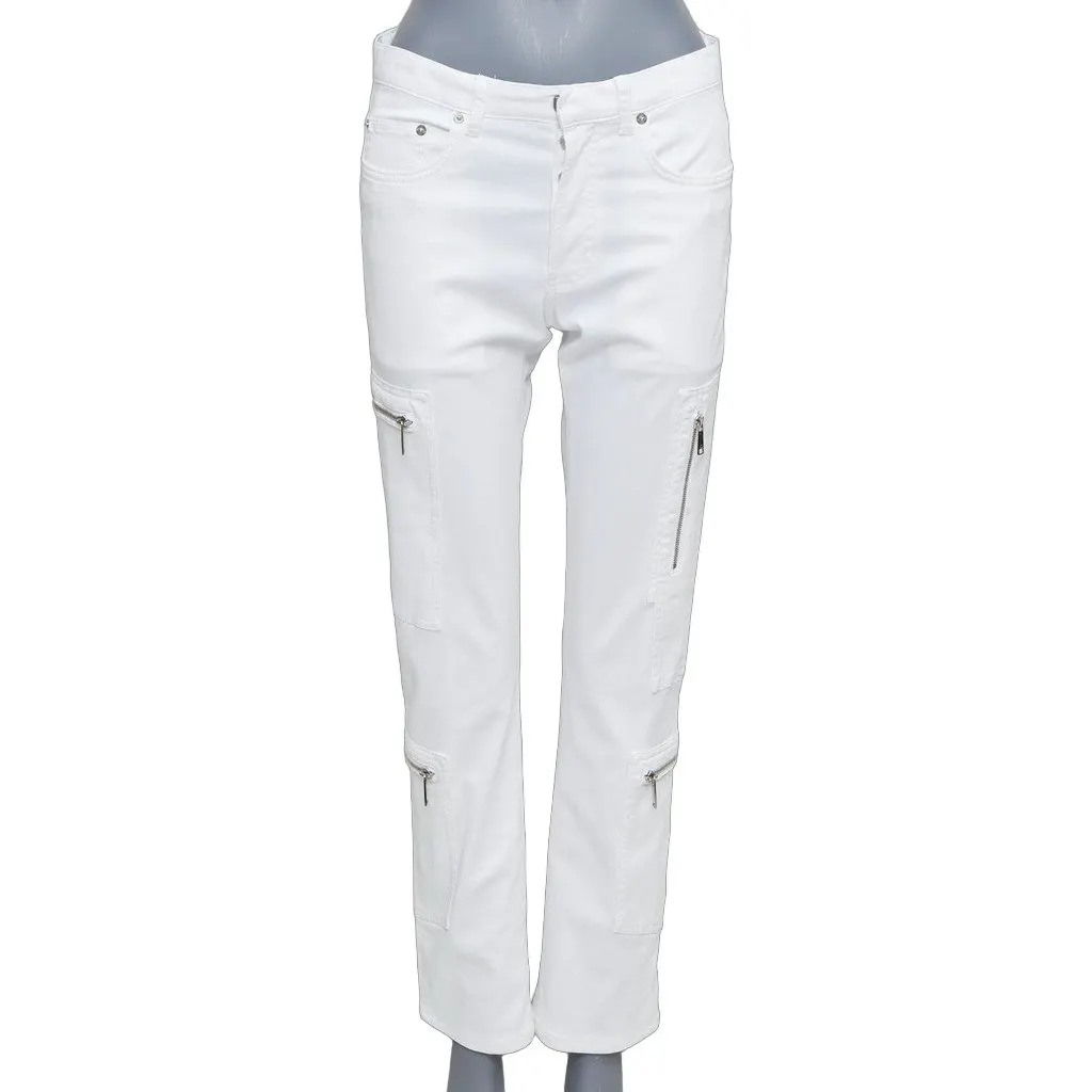 Dior White Cotton Jeans White Cotton Fair - Front View
