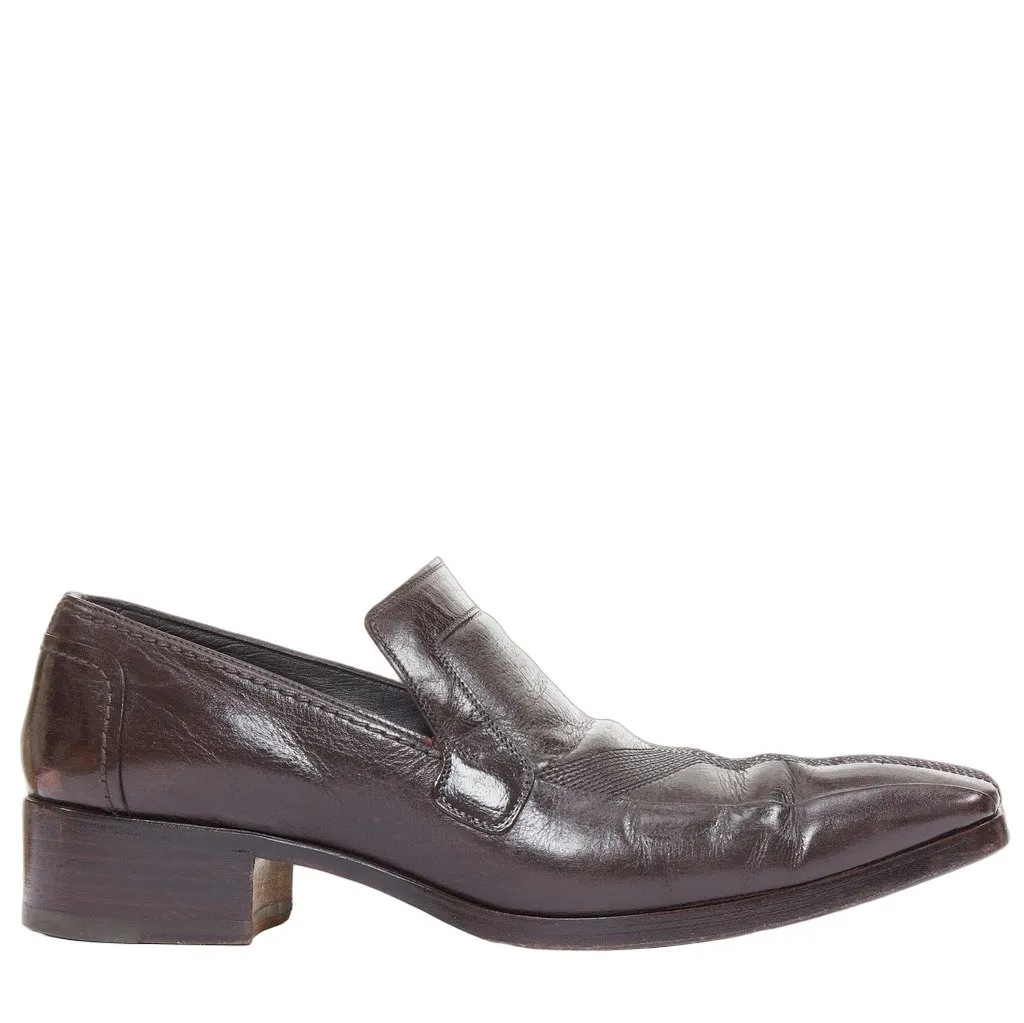 Saint Laurent Brown Leather Lace ups Brown Leather Fair - Front View