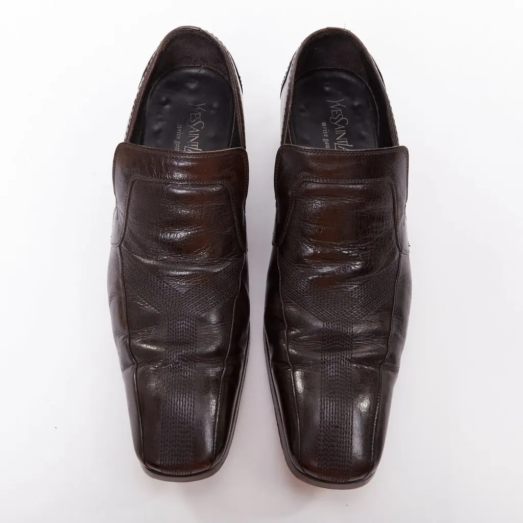 Saint Laurent Brown Leather Lace ups Brown Leather Fair - Back View