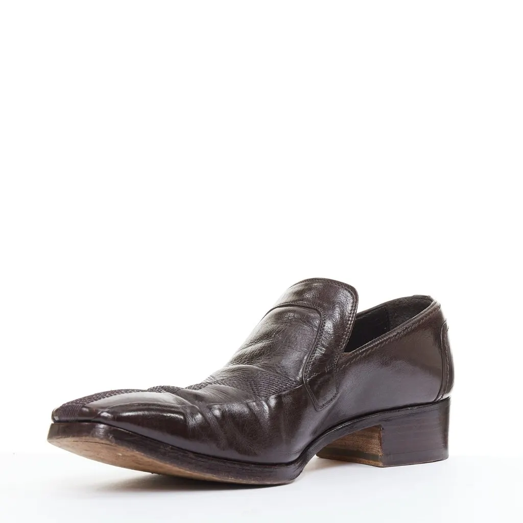Saint Laurent Brown Leather Lace ups Brown Leather Fair - Model View