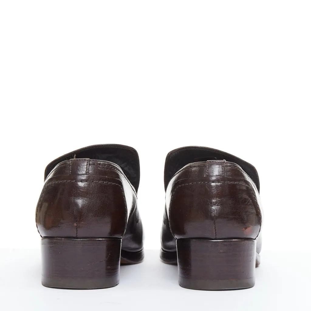 Saint Laurent Brown Leather Lace ups Brown Leather Fair - Box View