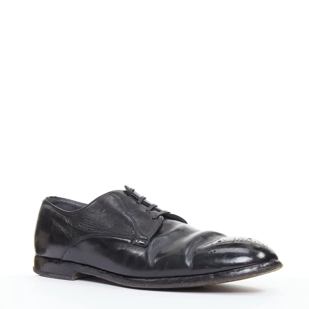 Dolce & Gabbana Black Leather Lace ups Black Leather Fair - Inside View
