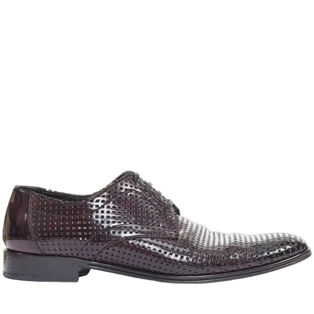 Dolce & Gabbana Burgundy Leather Lace ups Burgundy Leather Fair - Front View