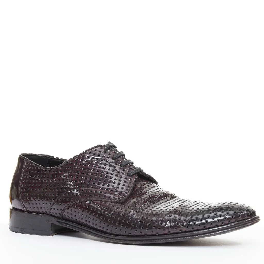 Dolce & Gabbana Burgundy Leather Lace ups Burgundy Leather Fair - Inside View
