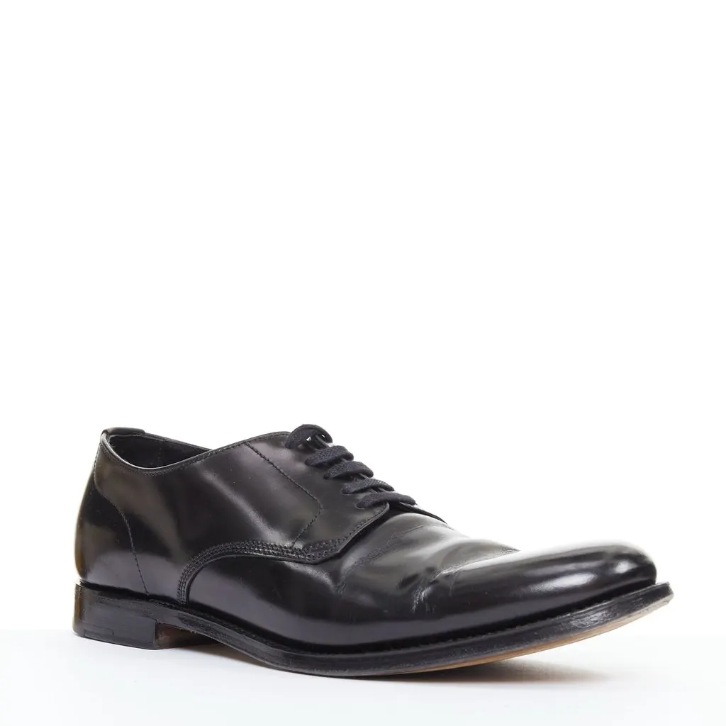 Prada Black Leather Lace ups Black Leather Fair - Inside View