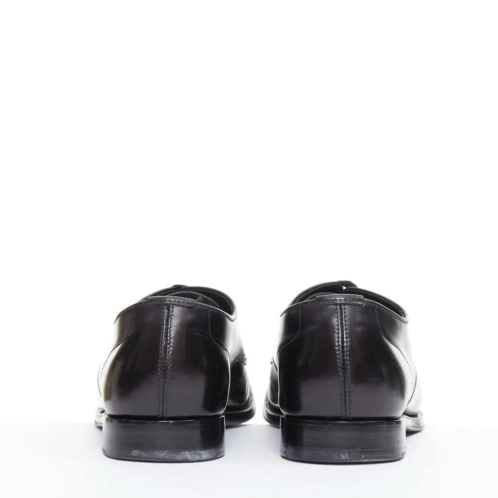Prada Black Leather Lace ups Black Leather Fair - Model View
