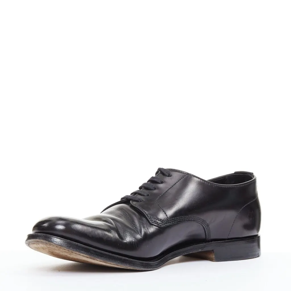 Prada Black Leather Lace ups Black Leather Fair - Box View