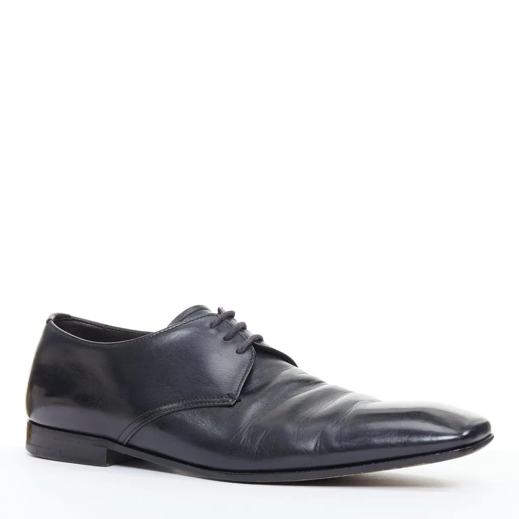 Prada Black Leather Lace ups Black Leather Fair - Inside View
