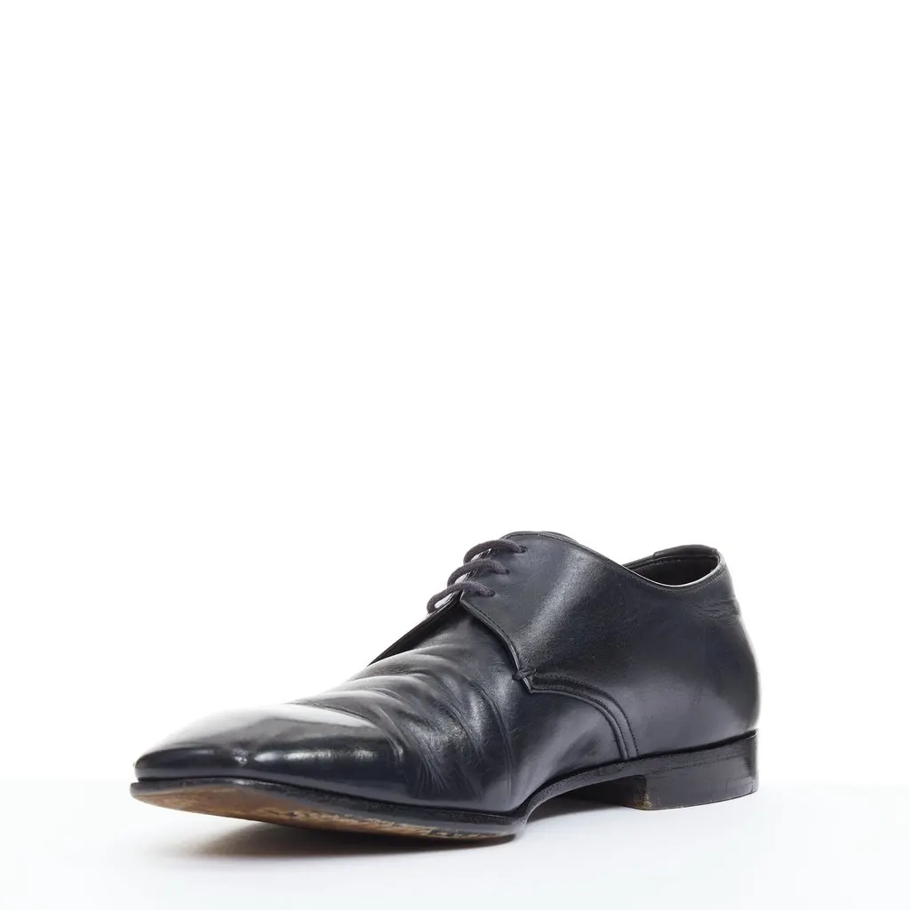 Prada Black Leather Lace ups Black Leather Fair - Model View