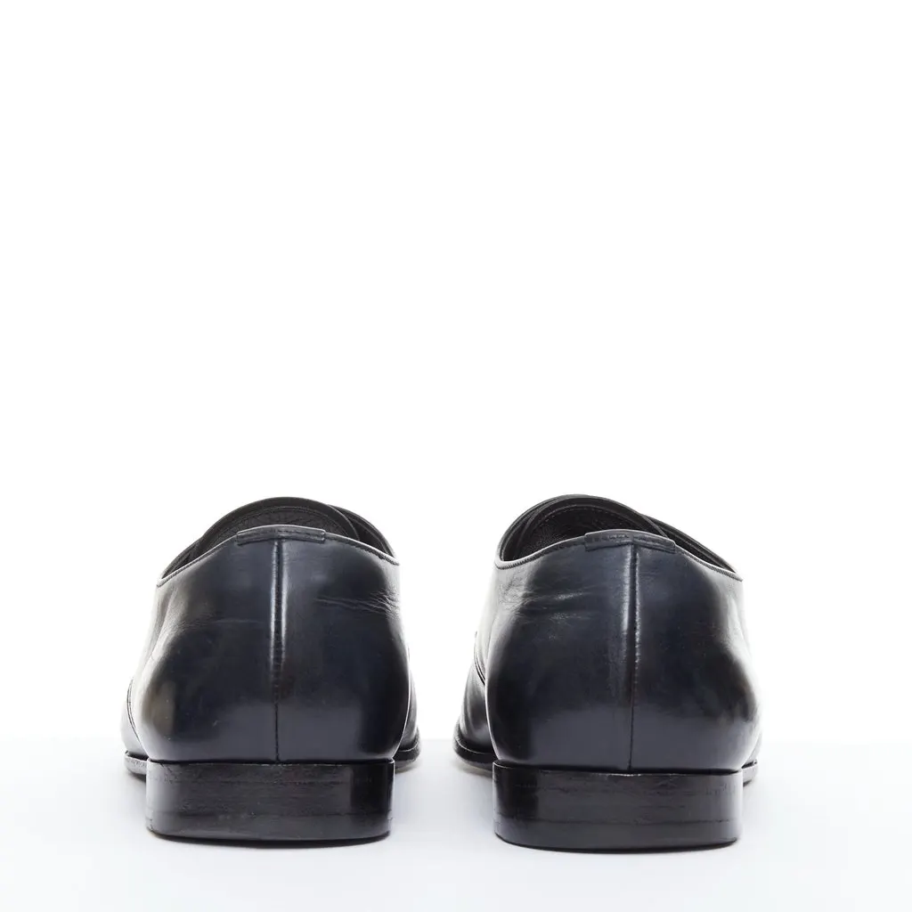 Prada Black Leather Lace ups Black Leather Fair - Box View